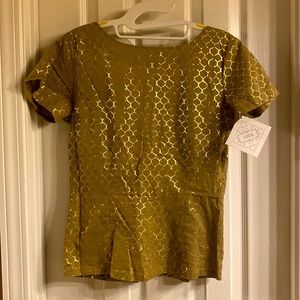 🌻 2 for $39🏷️ Lorick Gold Geometric Open Back Top